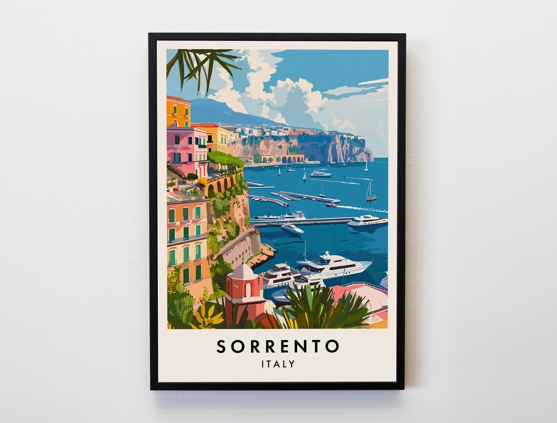 Sorrento Travel Poster, Italy City Travel Print