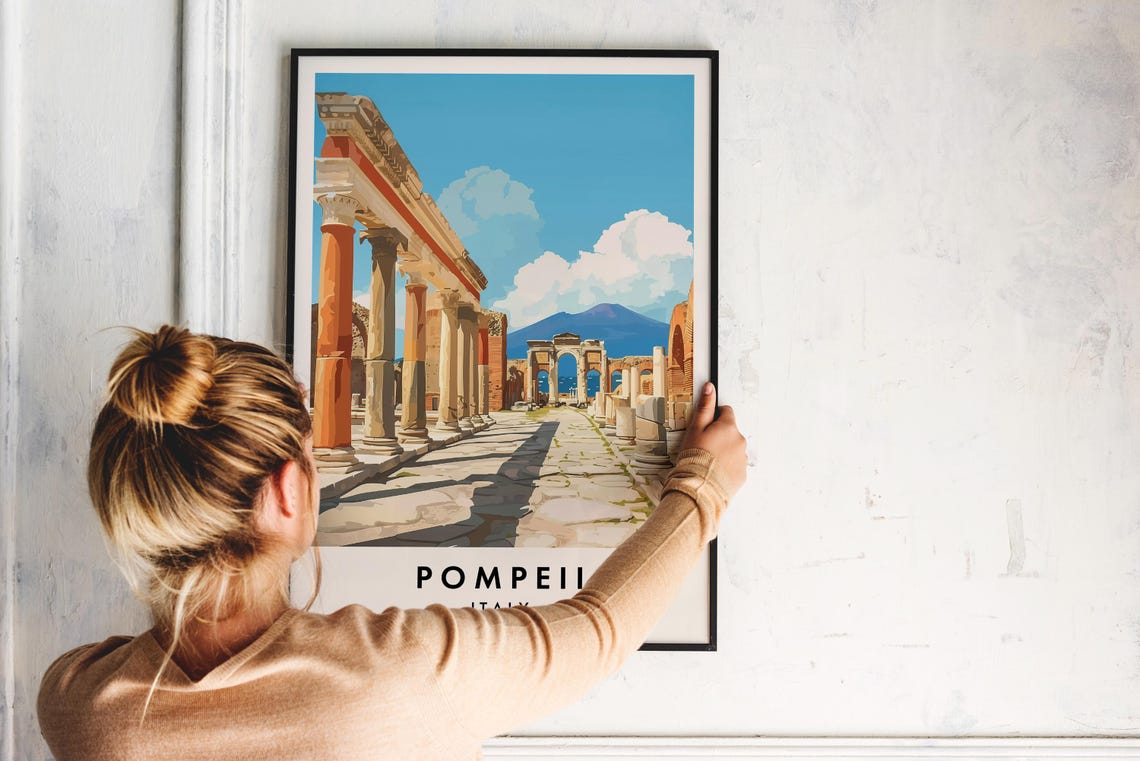 Pompeii Travel Poster, Italy City Print - Image 2