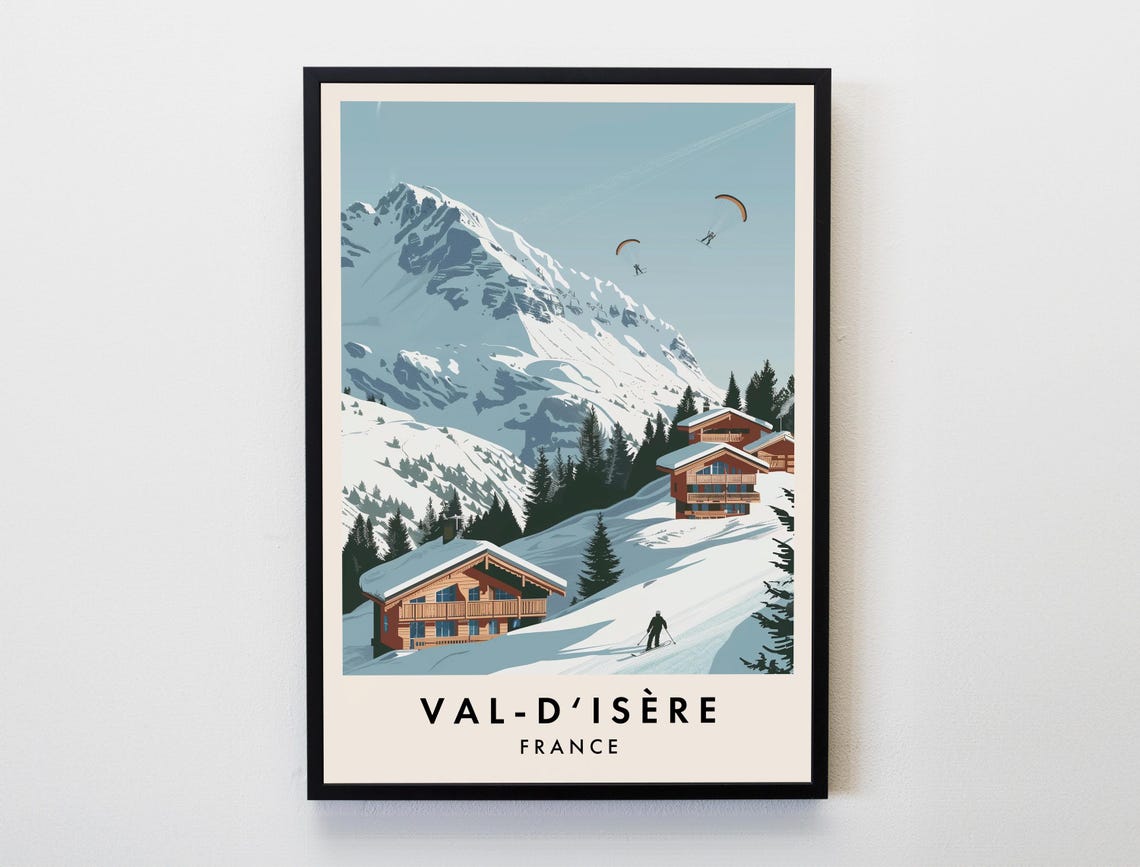 Val Disere Travel Print Wall Art Val Disere Poster France Travel Print Travel Lovers Home Decor Wall Art City Travel Poster Gifts Print