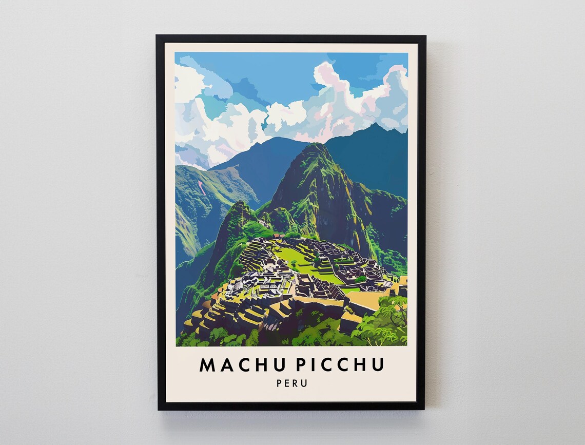 Machu Picchu Travel Poster, South America Landmark