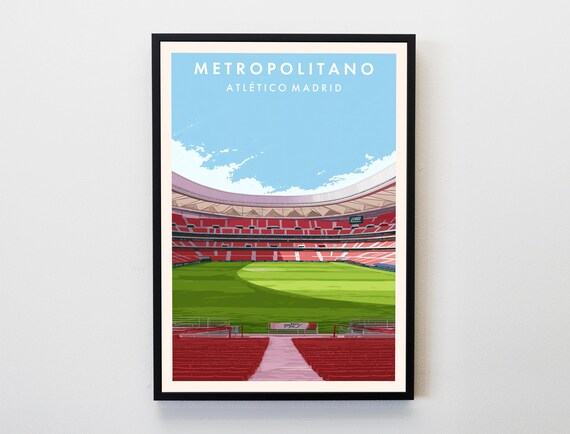 Metropolitano Stadium Atletico Madrid Red Seats Football Poster