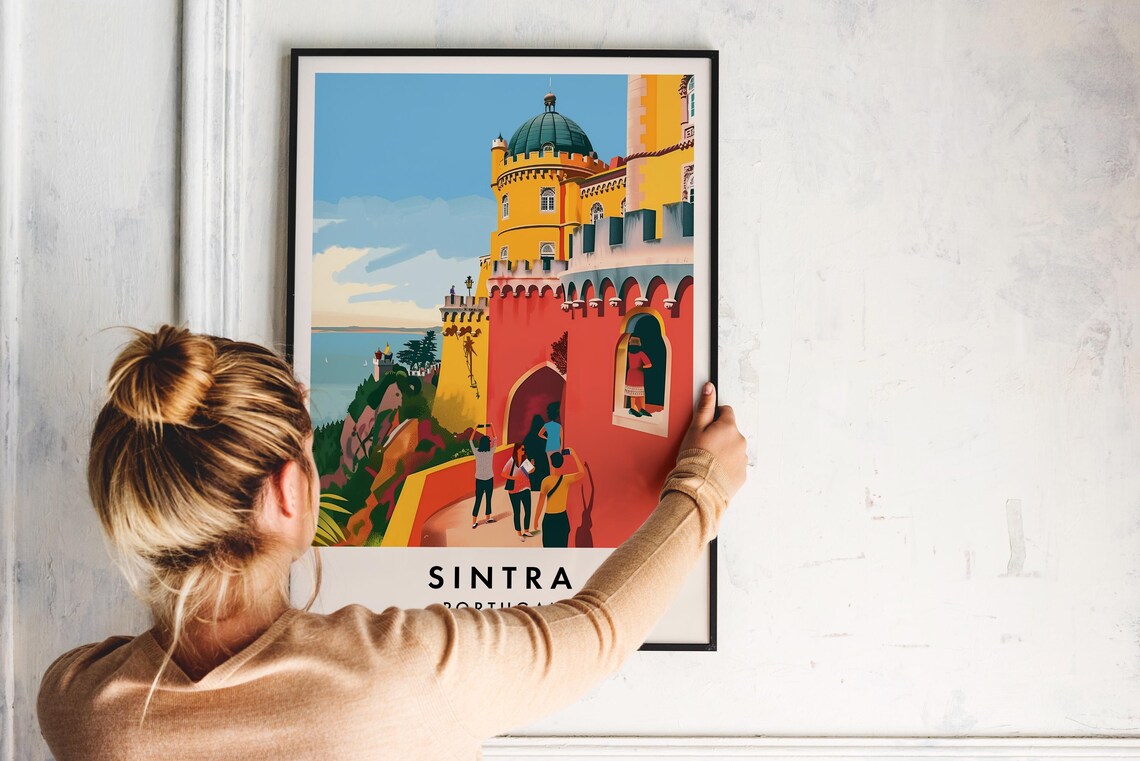 Sintra Colorful Pena Palace Terraces With Sea View Portugal Poster - Image 2