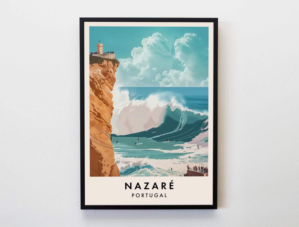 Nazar Travel Print Wall Art Nazar Nazar Poster Portugal Travel Print Travel Lovers Home Decor Wall Art City Travel Poster Gifts