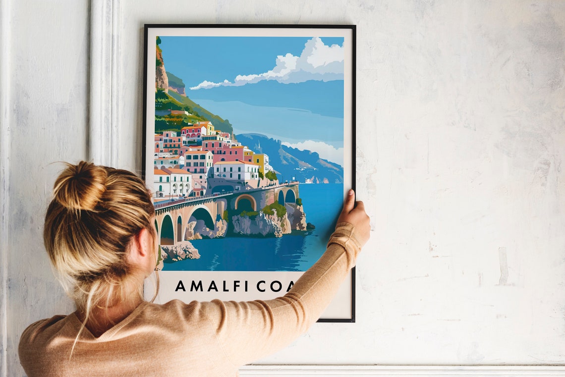 Amalfi Coast Travel Print Wall Art Amalfi Coast Amalfi Coast Print Amalfi Coast Poster Italy Gift Art Italy Travel Art Italy Gift - Image 2