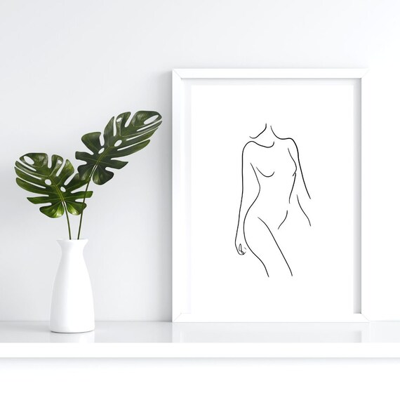Minimalist Woman Body Line Drawing Elegant One Line Modern Art Poster