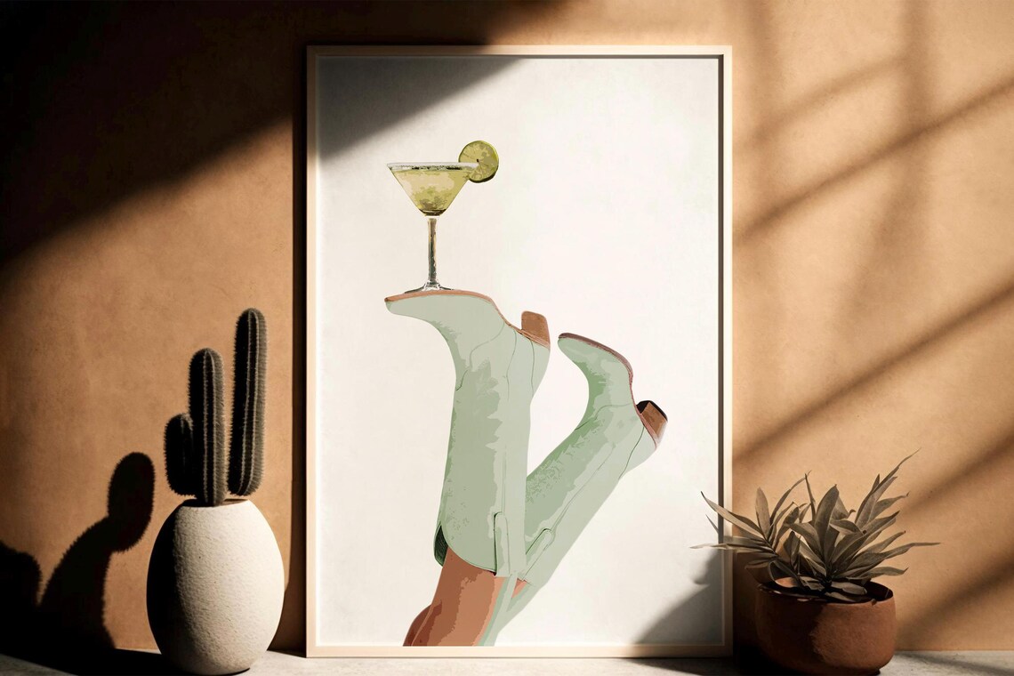 Cowgirl Margarita Coquette Western Poster Print