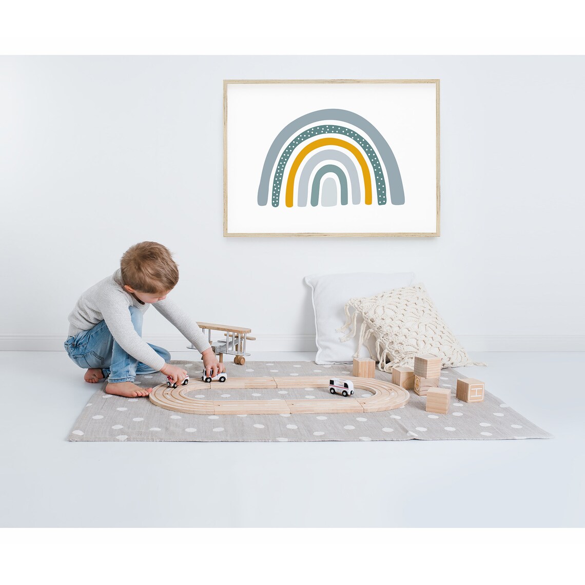 Rainbow Boys Bedroom Nursery Wall Art Print - Image 3