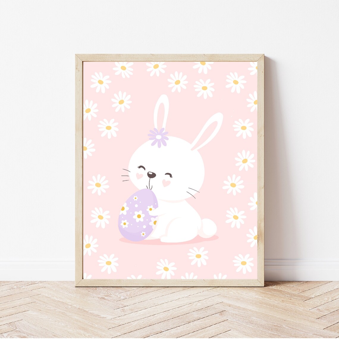 Cute Bunny Pastel Easter Decor Art Print