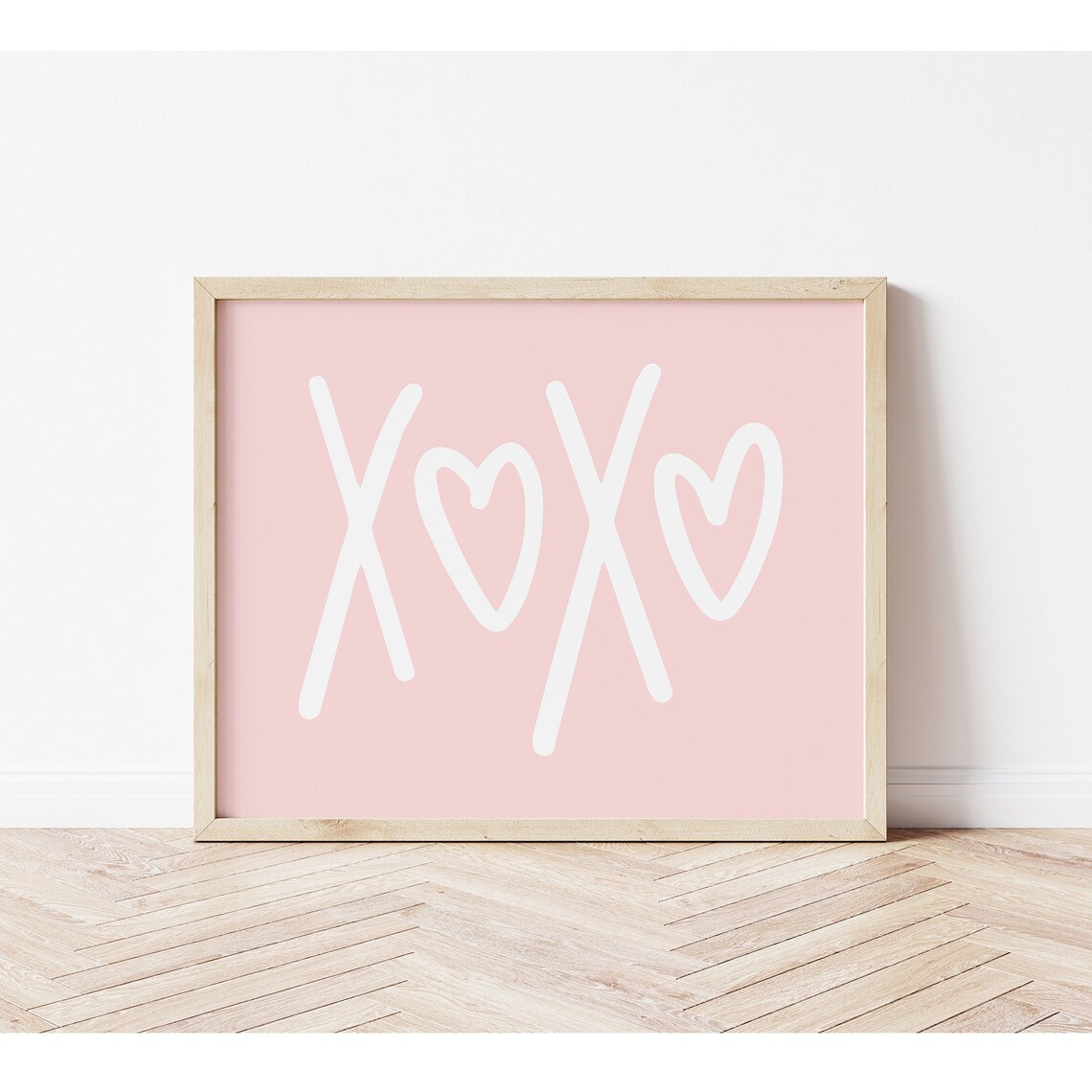 Girls Valentines Day X And O Pink Wall Art Print