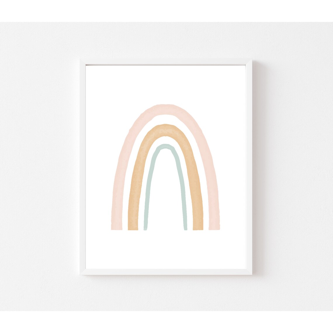 Blush Terracotta Sage Watercolor Rainbow Boho Nursery Wall Poster - Image 3
