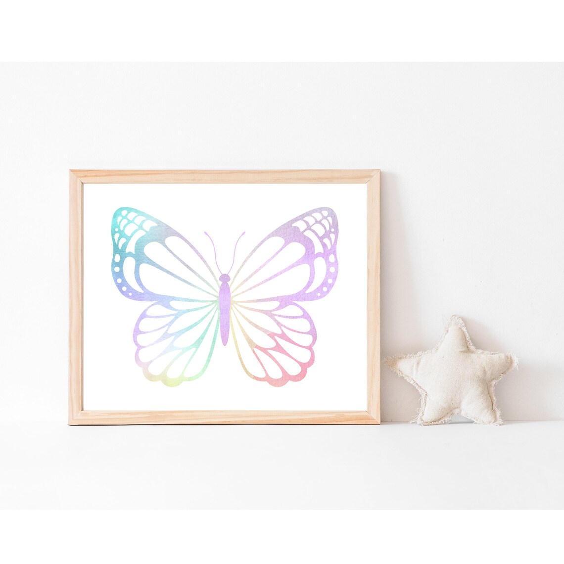 Butterfly Print, Pastel Watercolor Nursery Decor - Image 2