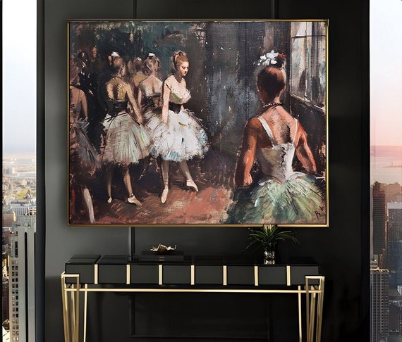 Ballerina Vintage Painting Ballet Dancer Art Print 1886 Dance Studio Style L Oil Panting L L 5 Sizes Available L 004