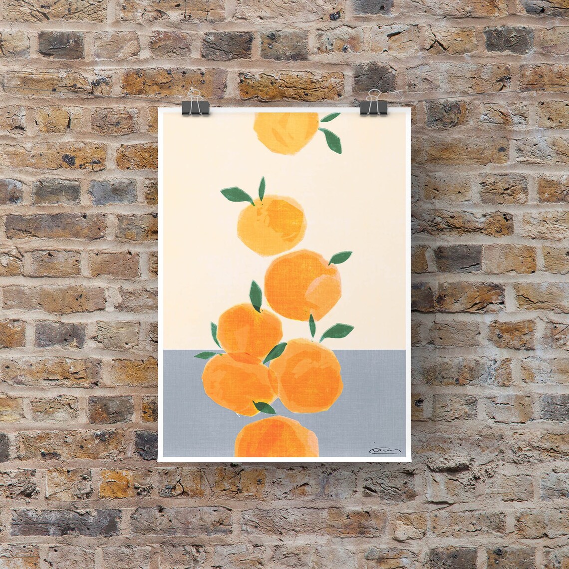 Oranges Wall Art, Hand Drawn Art Print