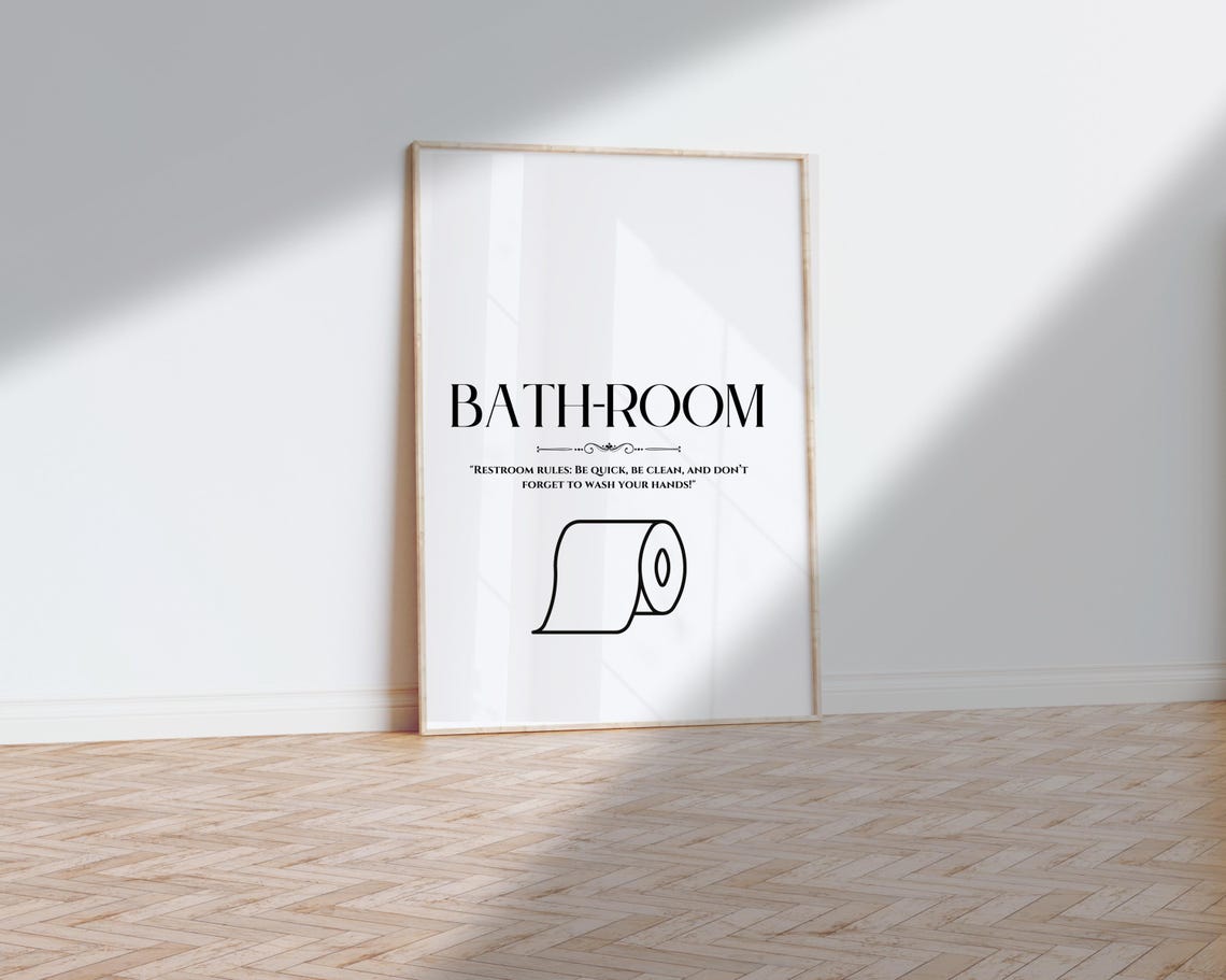 Bathroom Wall Art Wall Quotes Funny Wall Quotes Minimalist Wall Art Instant Cute Quotes - Image 2