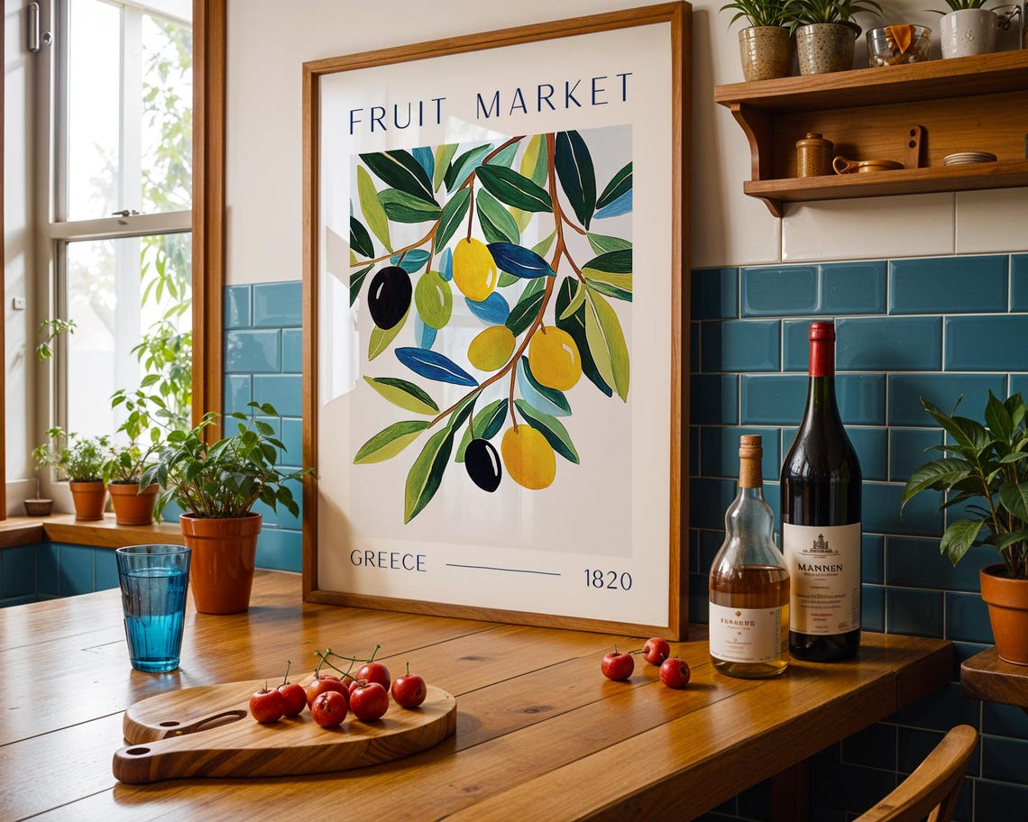 Greek Olive Market - Vintage Botanical Poster - Image 6