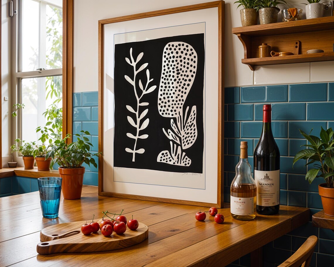 Abstract Botanical Print, Scandinavian Boho Nature - Image 6