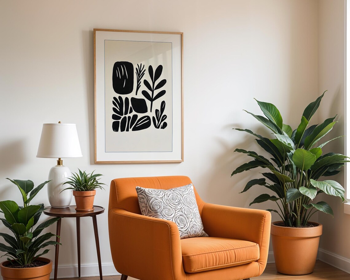 Botanical Plant Print, Minimalist Abstract Silhouettes - Image 2