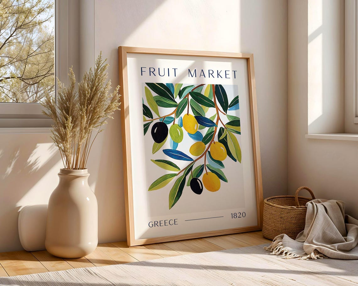 Greek Olive Market - Vintage Botanical Poster - Image 3
