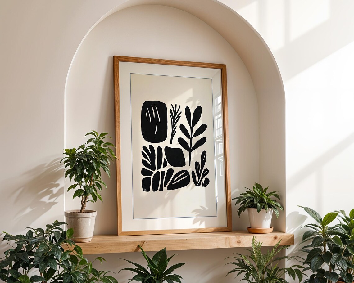 Botanical Plant Print, Minimalist Abstract Silhouettes - Image 3