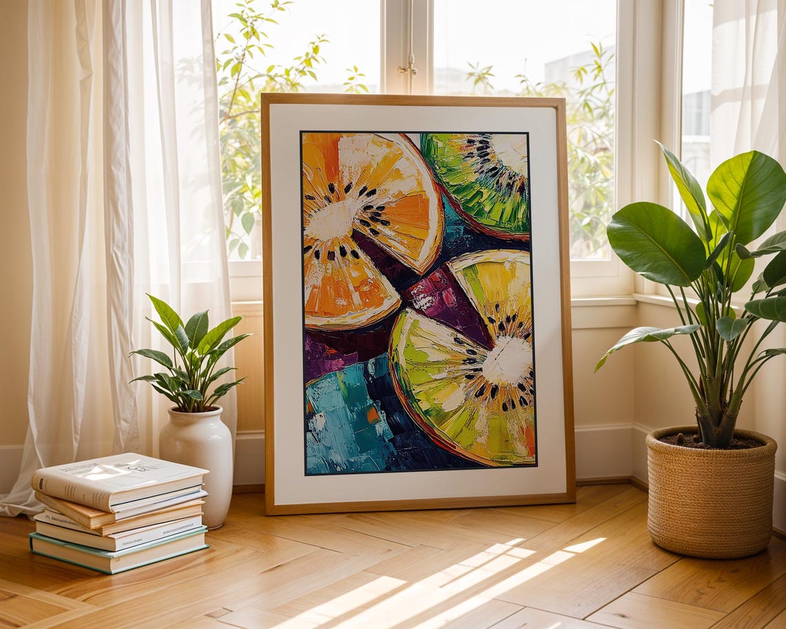 Kiwi Fruit Painting, Tropical Food Art