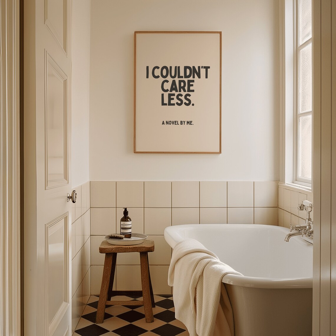 I Couldn't Care Less A Novel By Me Bold Funny Sarcastic Quote Poster - Image 3