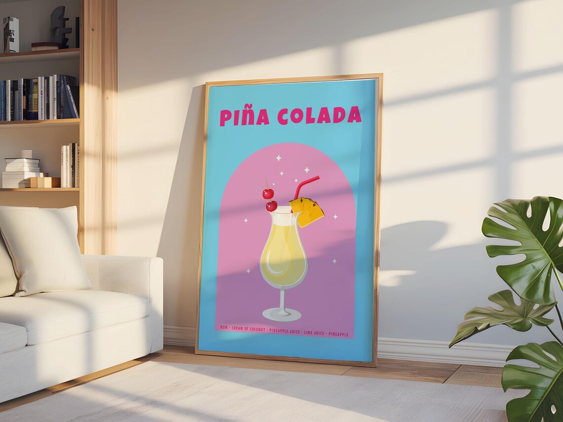 Retro Pina Colada Cocktail Poster - Image 5