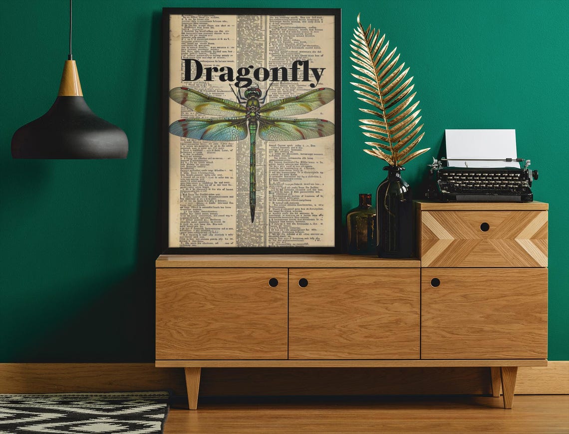 Retro Dragonfly Poster, Elegant Home Decor - Image 2