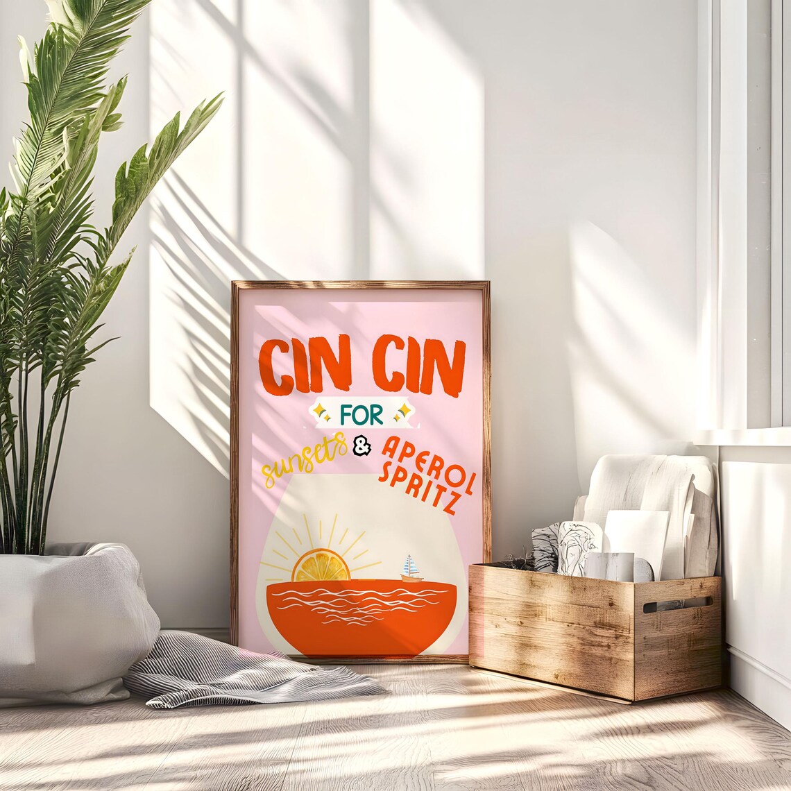 Aperol Spritz, Italian Cocktail Art Print - Image 3