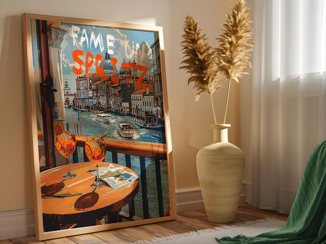 Aperol Spritz Italian Cocktail Art Print - Image 8
