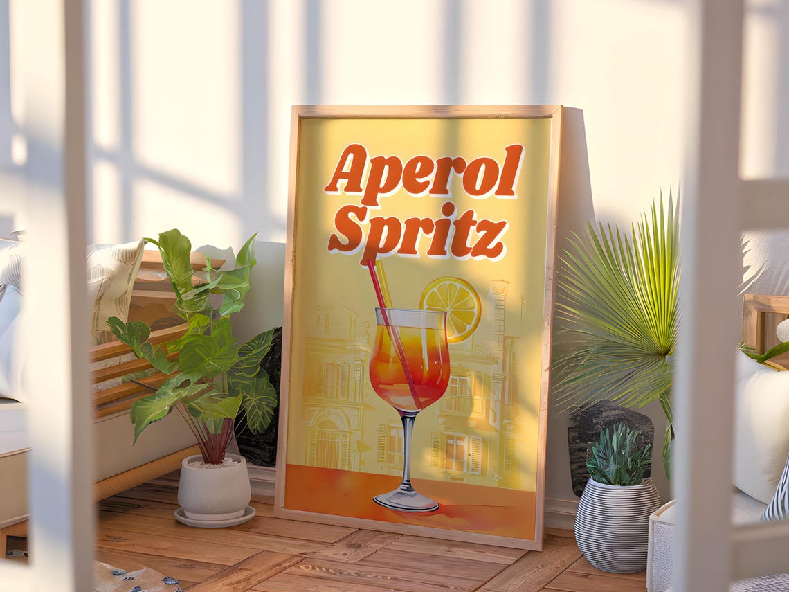 Retro Aperol Spritz Bar Decor Art Print - Image 8
