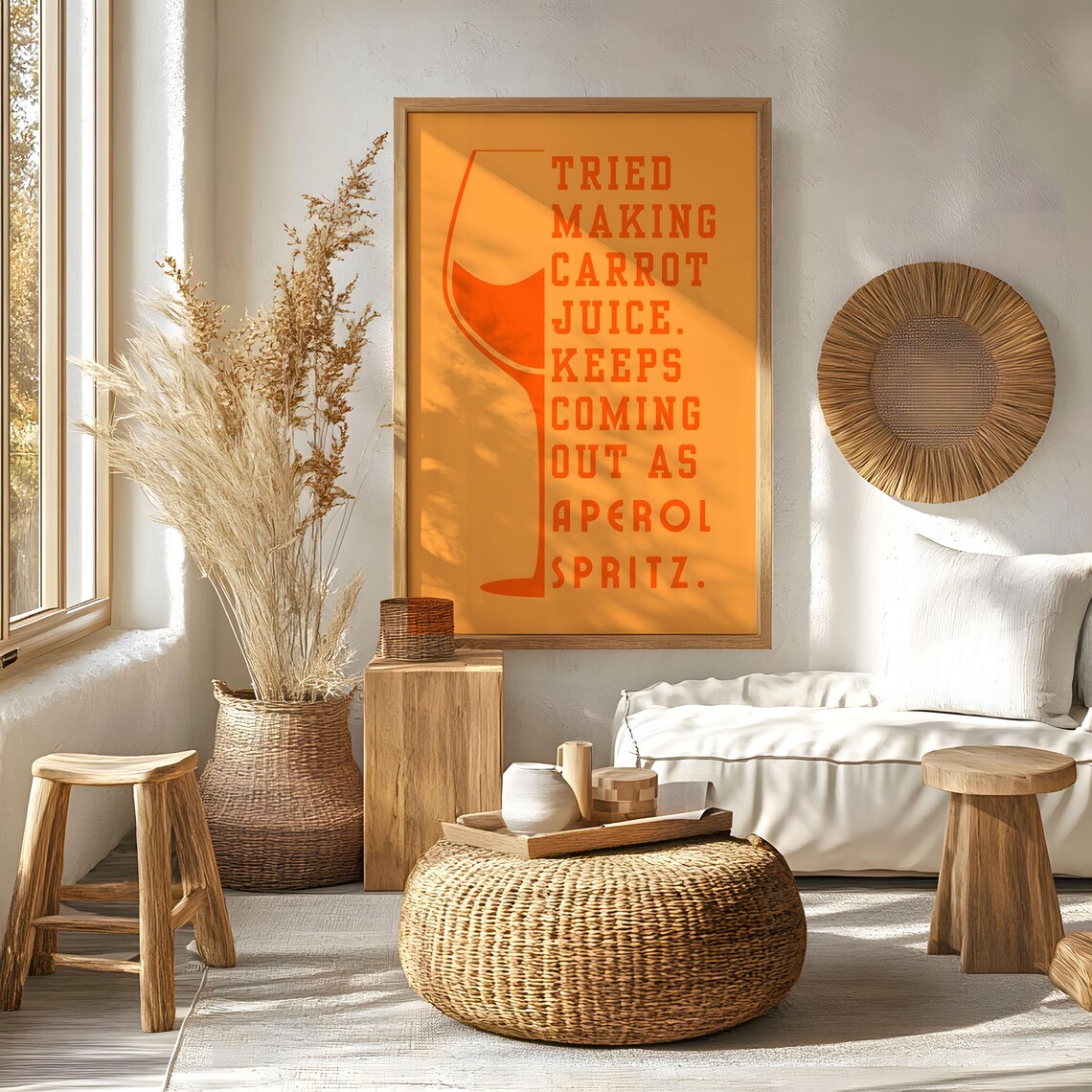 Aperol Spritz Art Print, Italian Cocktail Home Bar - Image 2