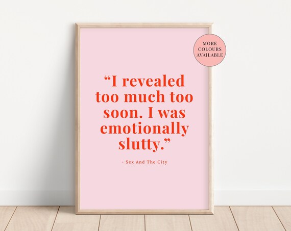 Sex and the City Quote Art Print, Film Wall Decor