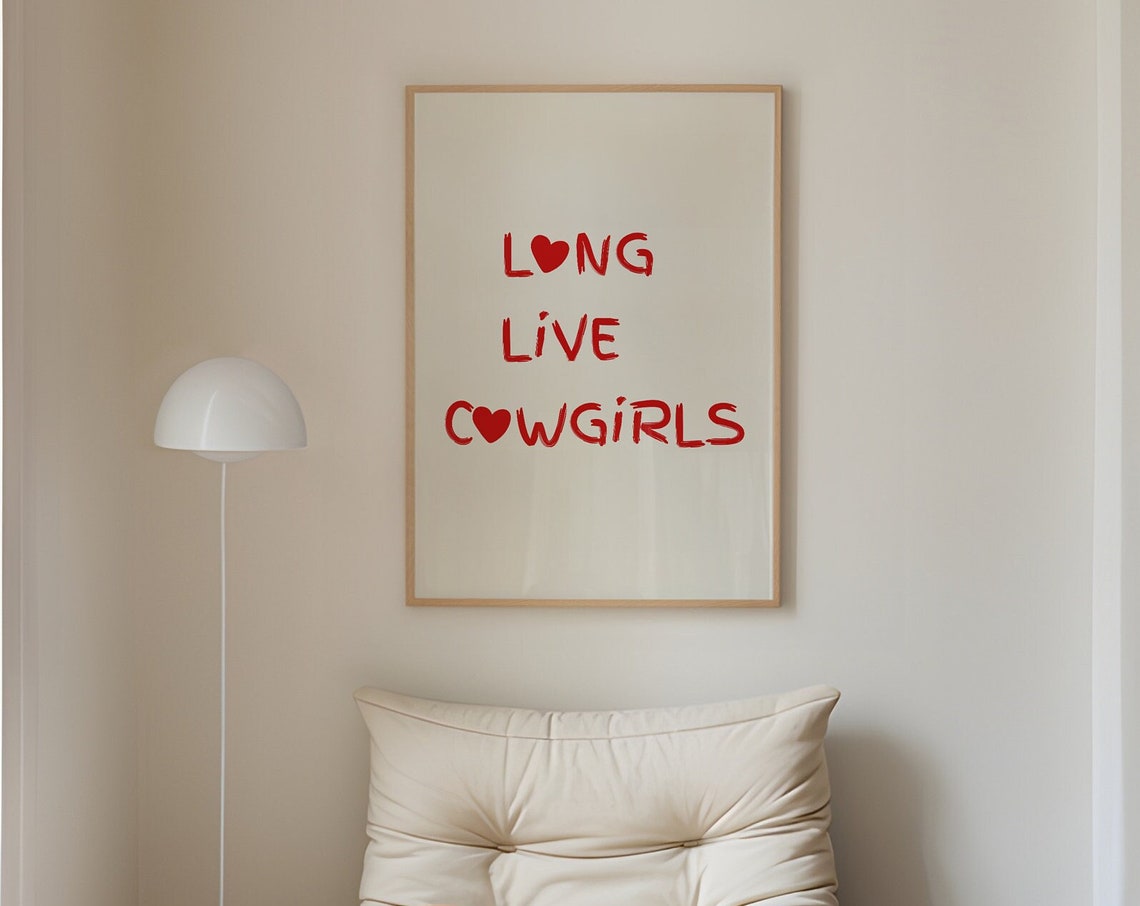 Long Live Cowgirls Print Trendy Cowgirl Poster Minimalist Western Wall Art Cowgirl Art Cowboy Quote Modern Wild West Decor