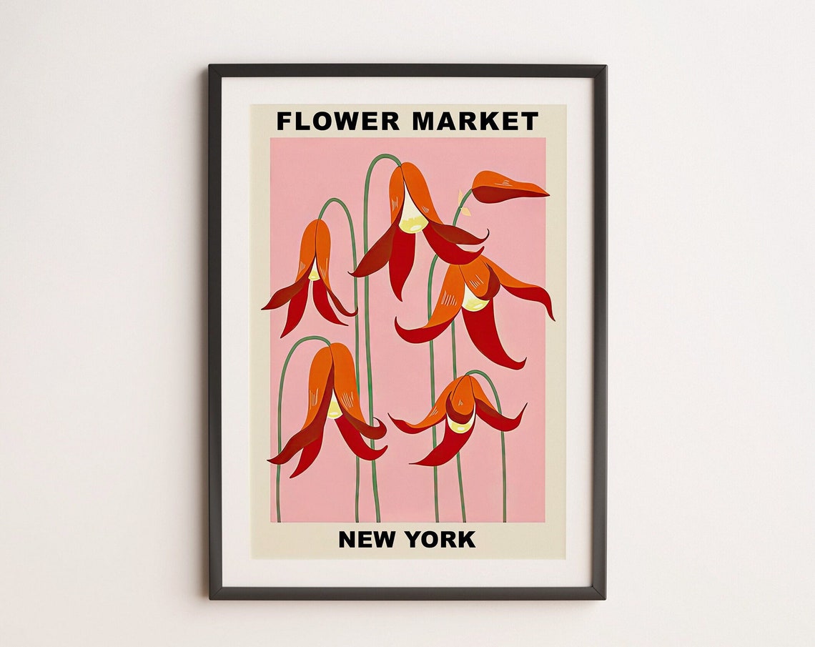 Flower Market New York Print Flower Market Usa Flower Market Wall Art Print Flower Market Print Flower Market Print Poster