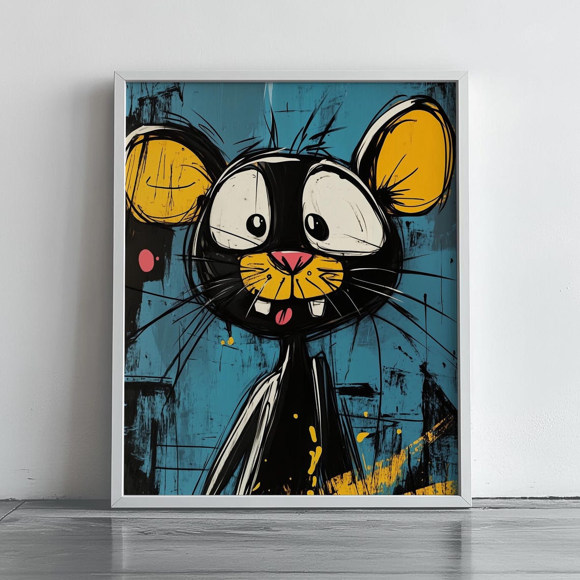 Abstract Gerbil Illustration Colorful Modern Art Quirky Animal Wall Decor Unique Contemporary For Home Print 259