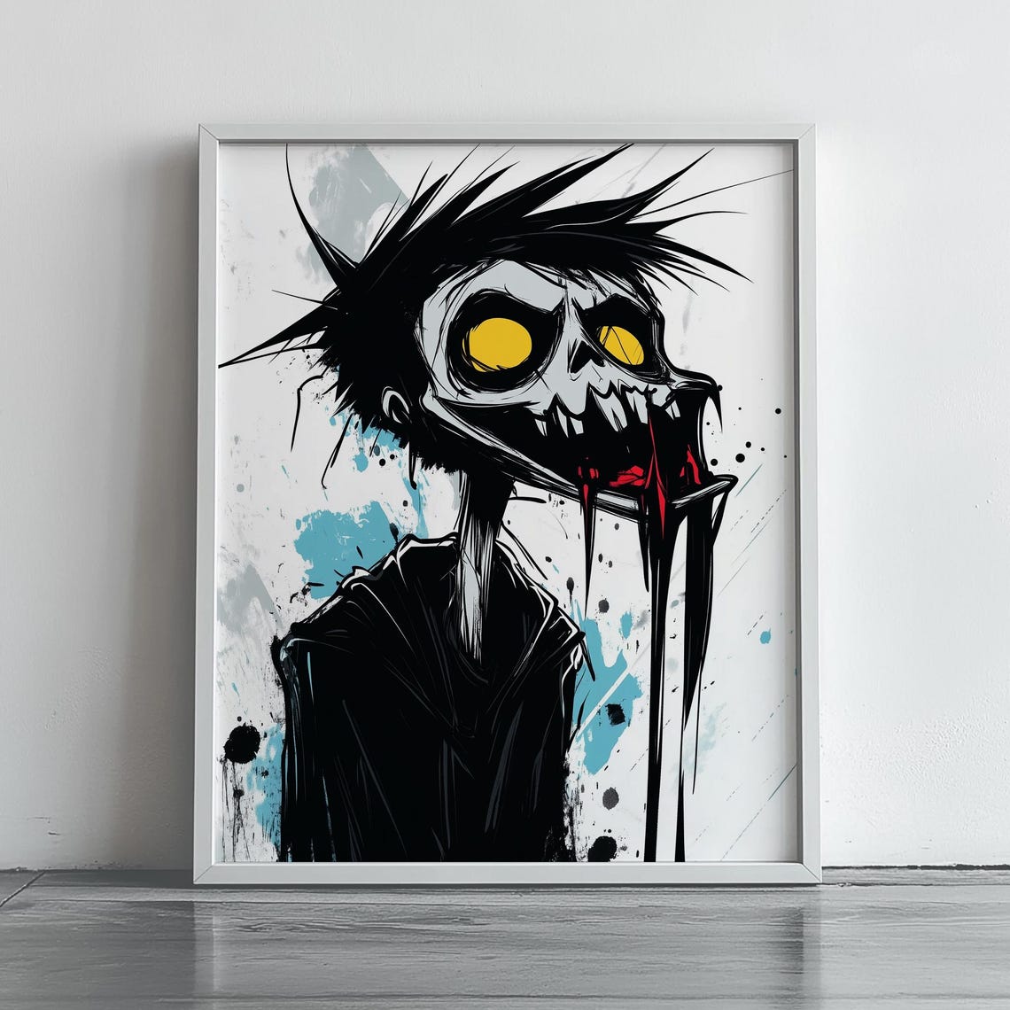 Abstract Spooky Vampire Dark Gothic Wall Art Halloween Decor Moody Print Unique Painting Creepy Home 249