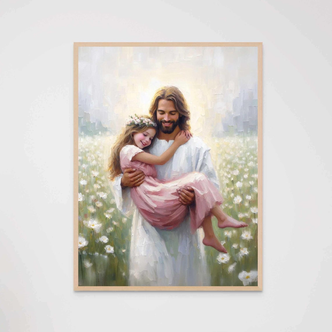 Faith In Him Christian Wall Art Jesus And Girl Jesus Painting Lds Painting Bible Wall Art Jesus With Kids Jesus Wall Art Jesus Print