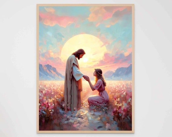 Forgiven And Loved Christian Art Jesus And Woman Jesus Wall Art Lds Art Bible Verse Wall Art Christian Painting Jesus With Girl Art