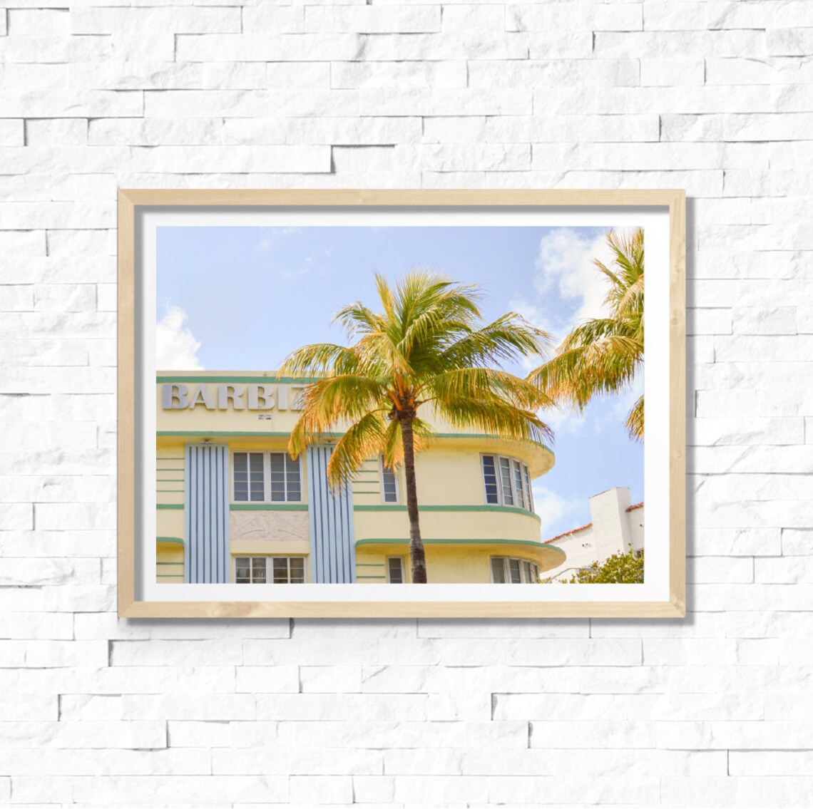 South Beach Miami Hotel, Art Deco Retro Art Print