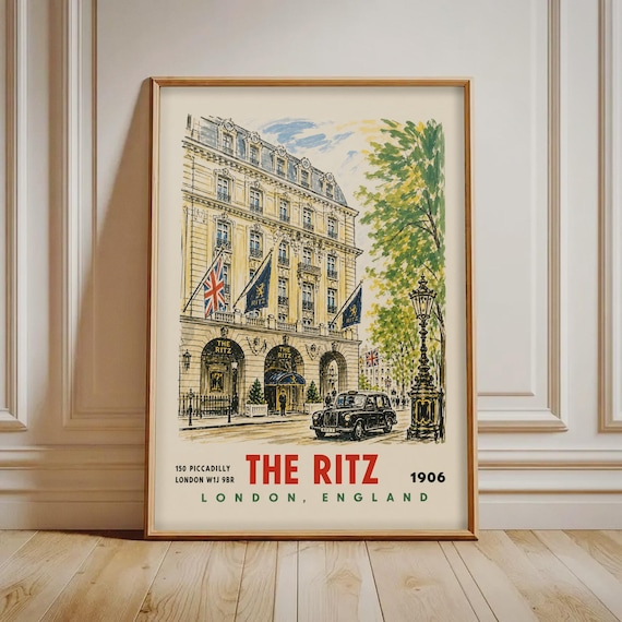The Ritz London 1906 Vintage Classic British Hotel Travel Poster