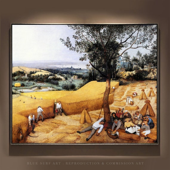 Hand Painted The Harvesters Pieter Bruegel The Elder Reproduction Art Landscape Living Room Wall Art Gift Housewarming Home Decor Art