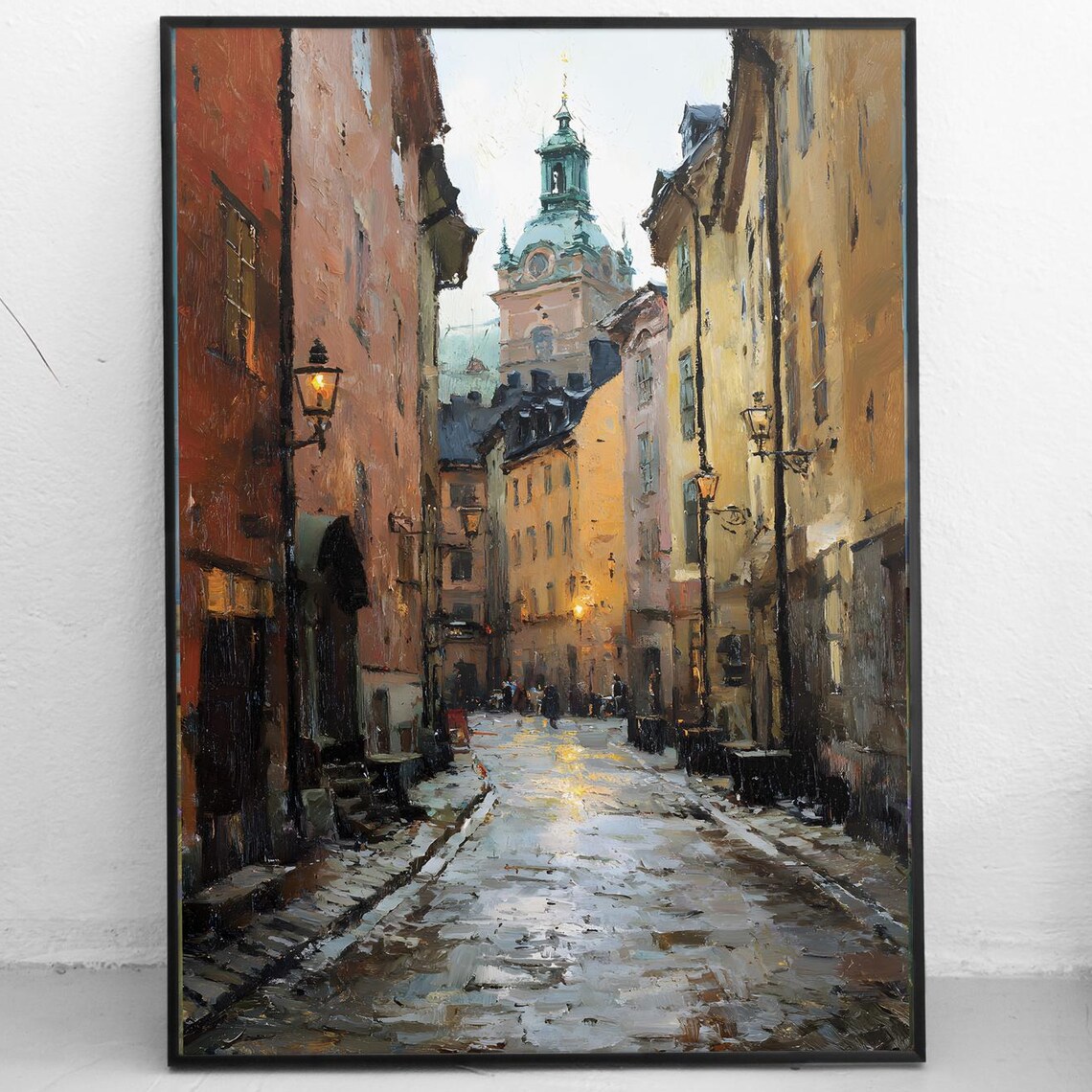 Stockholm Gamla Stan Travel Poster, Sweden Streetscape