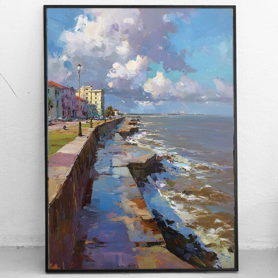Georgetown Guyana Art Print South America Coastal Wall Decor Tropical Cityscape Painting Instant Travel