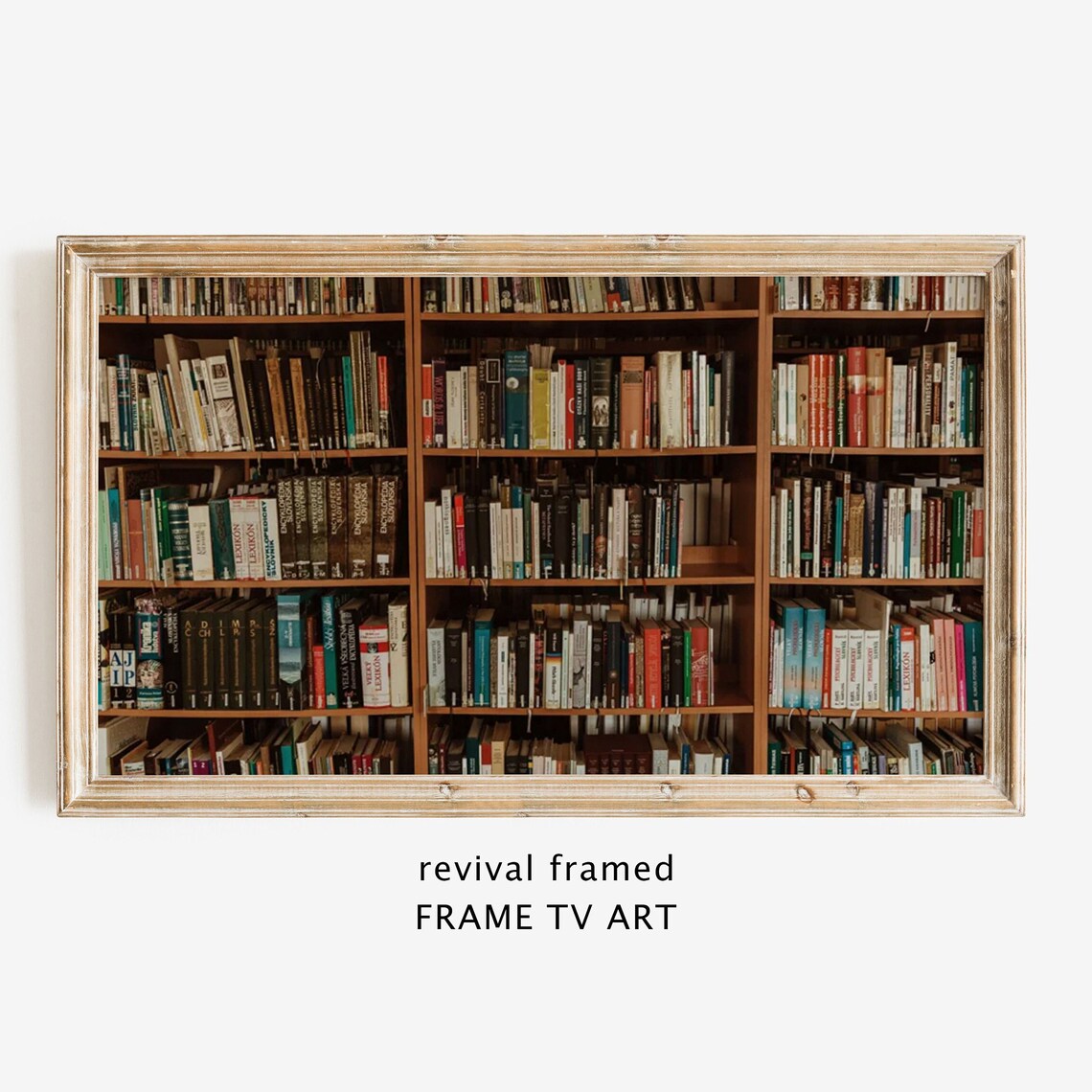Cozy Library Bookshelves Photography Wall of Books Warm Reading Room Wall Art