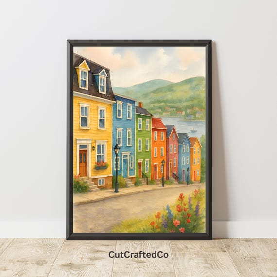 St Johns Jellybean Row Watercolor Travel Poster