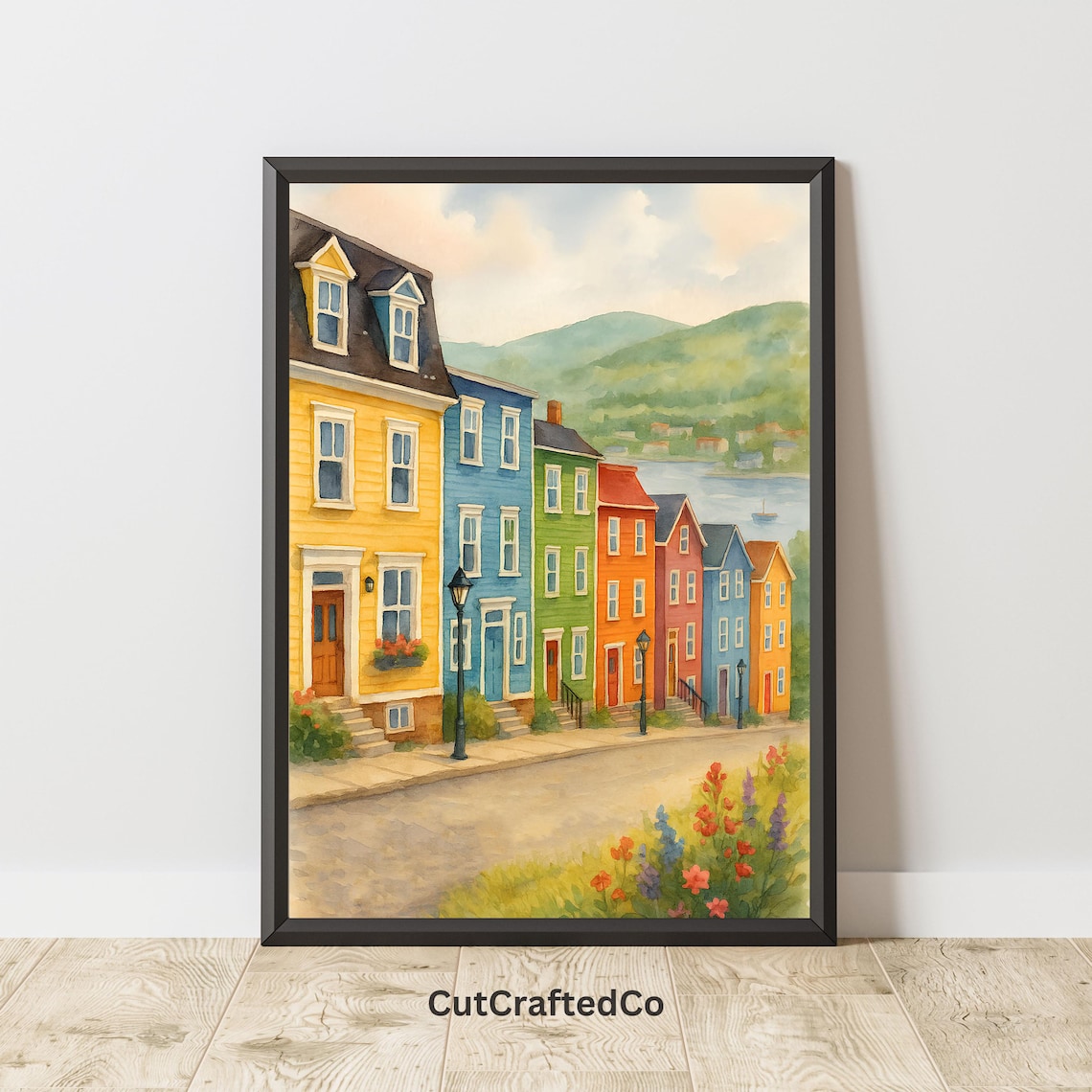 St Johns Jellybean Row Watercolor Travel Poster