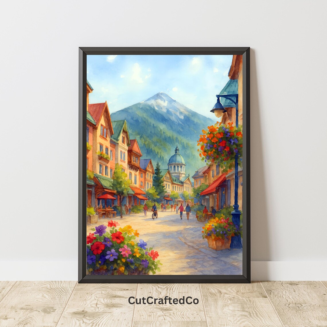 Mont Tremblant Village Watercolor Travel Poster