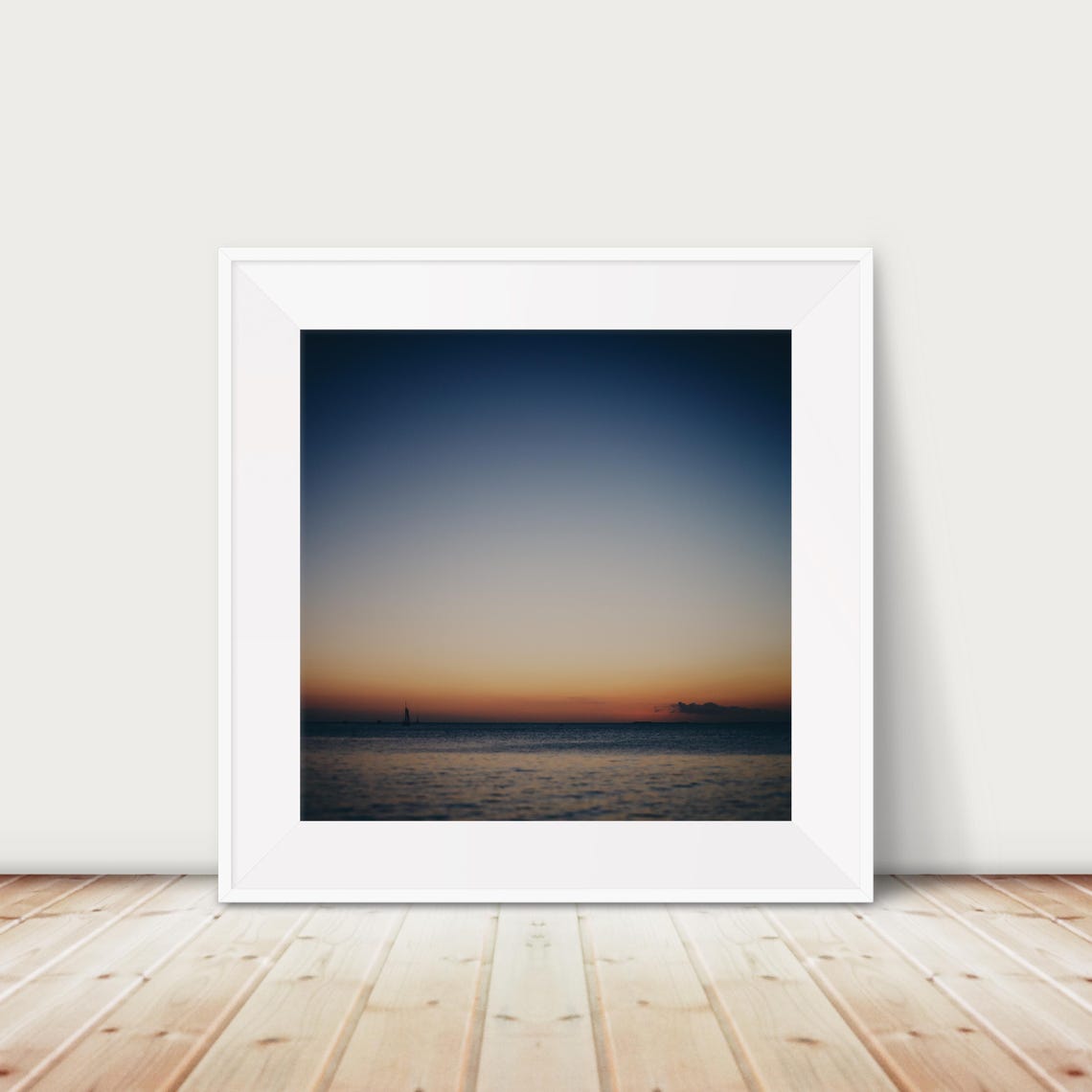 Key West Sunset Sailboat Silhouette Ocean Horizon Photography Poster