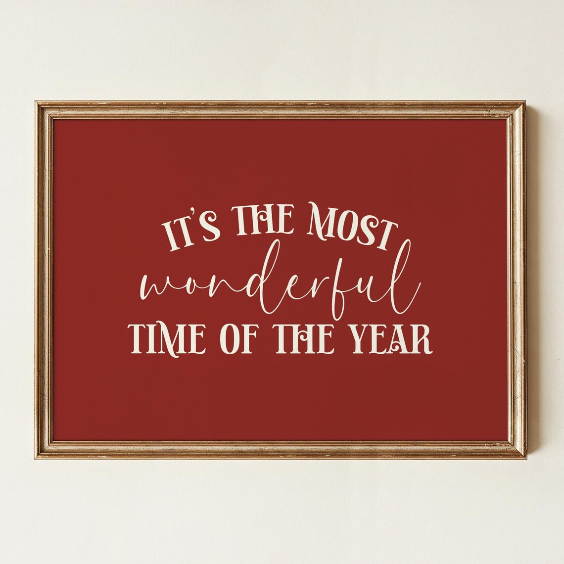 Christmas Holiday Quote Wall Art, Festive Typography