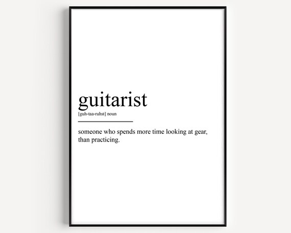 Funny Guitarist Gear Definition Music Humor Musician Gift Poster